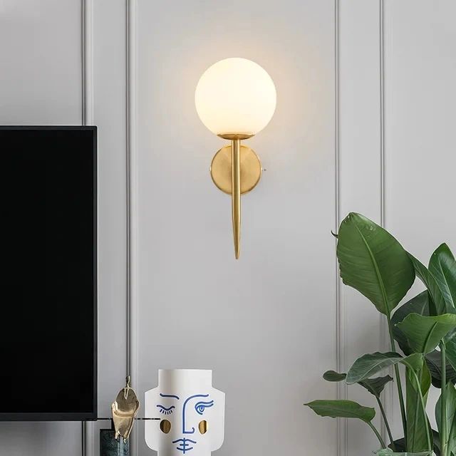 APLIQUE DE PARED GOLD ESFERA BLANCO E27